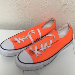 Neon orange converse